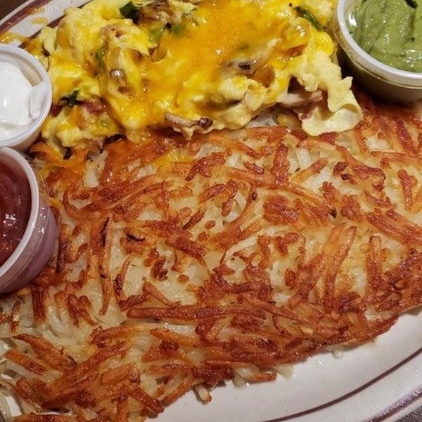 Close up of hashbrowns at Burs Restaurant and Lounge